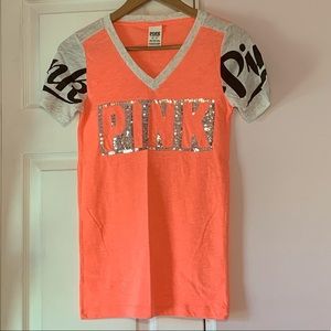 Victoria’s Secret Pink sequined logo tee XS